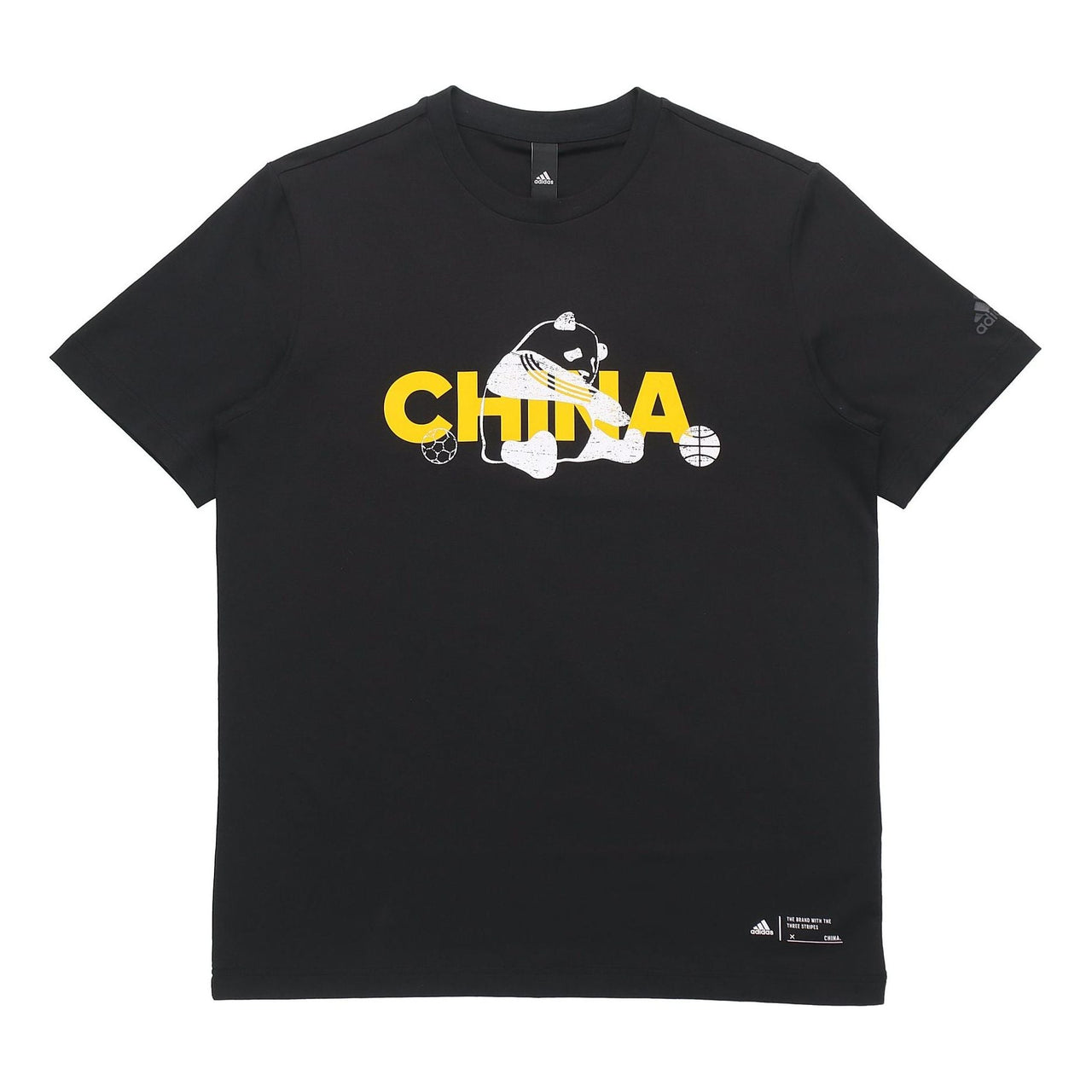 adidas China Tee M 2 Printed Crew Neck Short-sleeved Black GP1856
