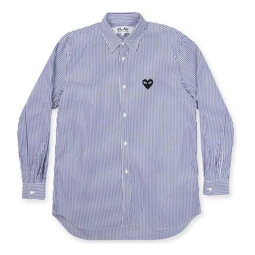 COMME des GARCONS PLAY Black Emblem Striped Button Down 'Blue' AZ-B008-051-1