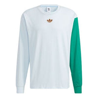 adidas originals Series Colorblock Round Neck Pullover Long Sleeves Couple Style White HC0342