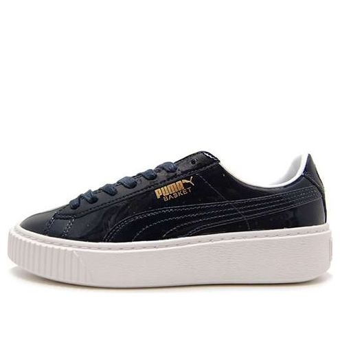 (WMNS) PUMA Basket Platform Patent Peacoat 363314-03