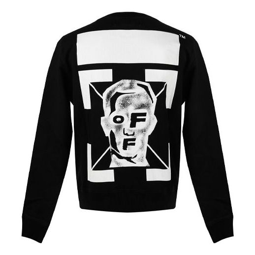 Off-White FW20 Masked Face Arrow Sweatshirt 'Black White' OMBA025E20FLE0091001