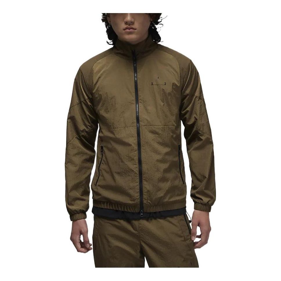 Air Jordan Solid Color Pattern Printing Casual Jacket Men's Brown DQ8074-385
