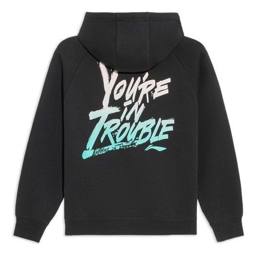 Li-Ning Sports Basketball Series Alphabet Printing Hoodie 'Black' AWDS103-1
