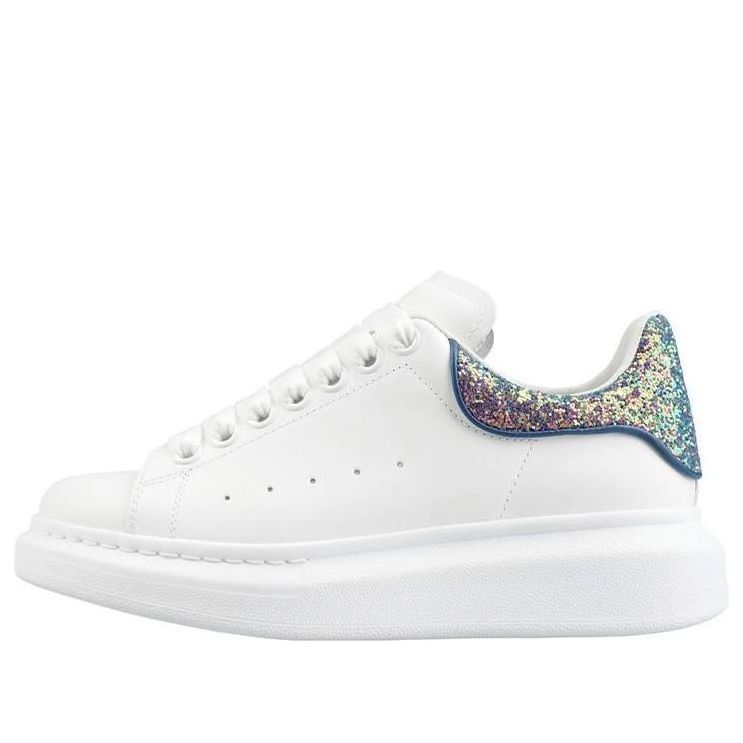 (WMNS) Alexander McQueen Oversized Sneaker 'White Petrol Blue Glitter' 558945WICG59994