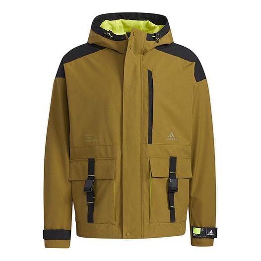 adidas Men's Th Woven Bagjk Hooded Jacket Brown GP0989