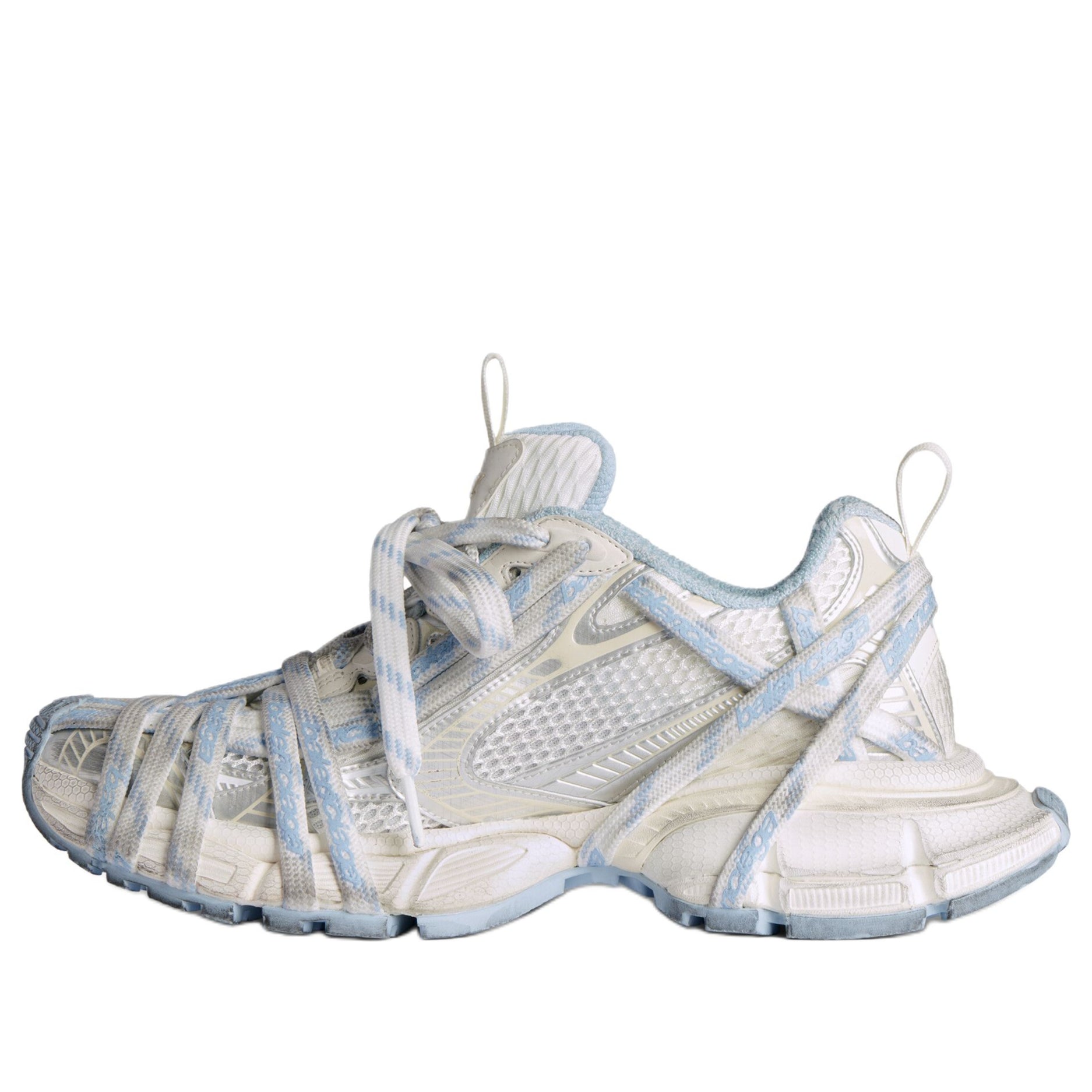(WMNS) Balenciaga 3XL Extreme Laces Logo Sneaker 'White Off White Light Blue' 825598W3XHL9949