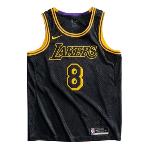 Men's Nike NBA Los Angeles Lakers City Edition 8&24 Mamba Week Kobe Commemorate Black Jersey DJ0471-010