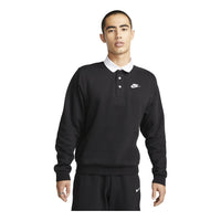 Nike Club Fleece Plush Long Sleeve Lapel Shirt 'Black' DX0538-010