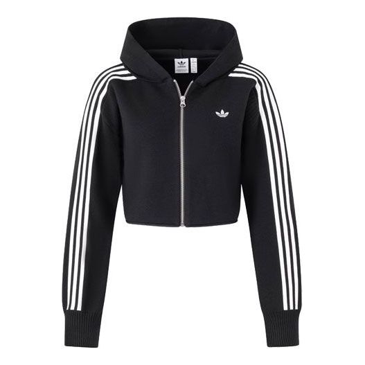(WMNS) adidas Originals Premium Zipper Hoodie Asia Sizing 'Black' JI7061