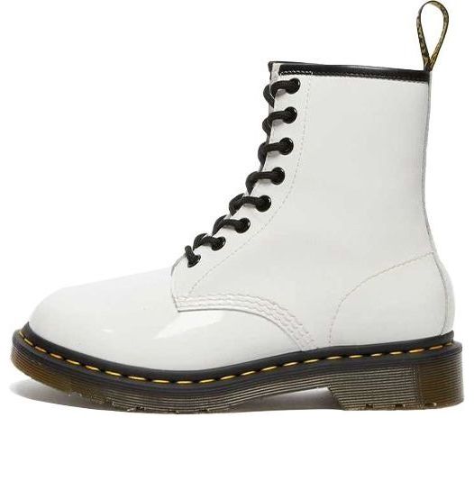 (WMNS) Dr.Martens 1460 Patent Leather Lace Up Boots 'White' 11821104