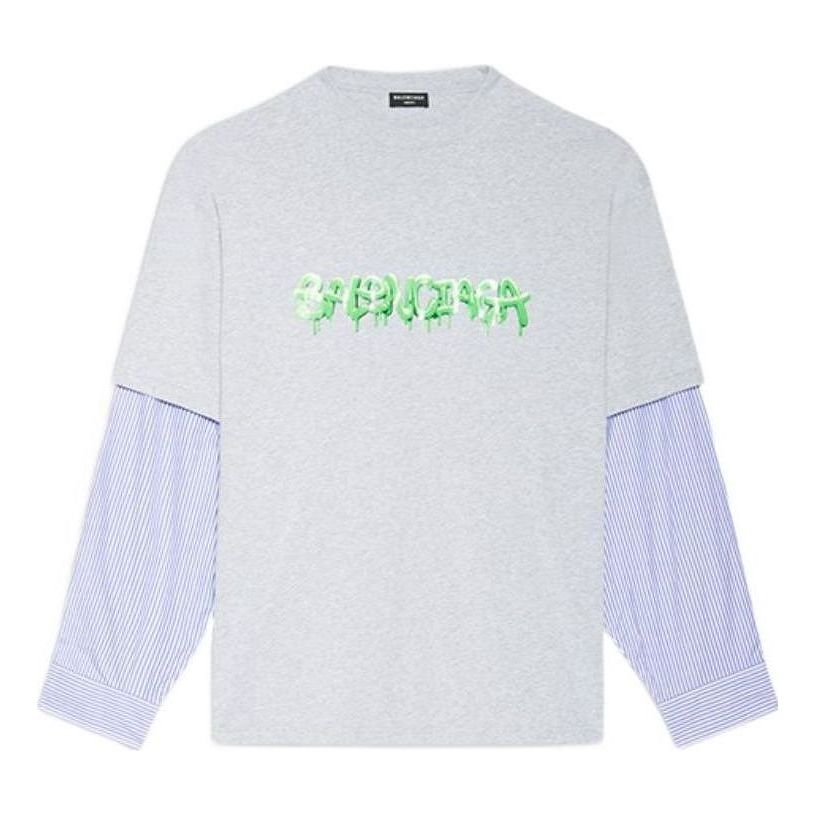 Balenciaga Slime Logo Layered T-Shirt 'Grey' 671401TLVF11203