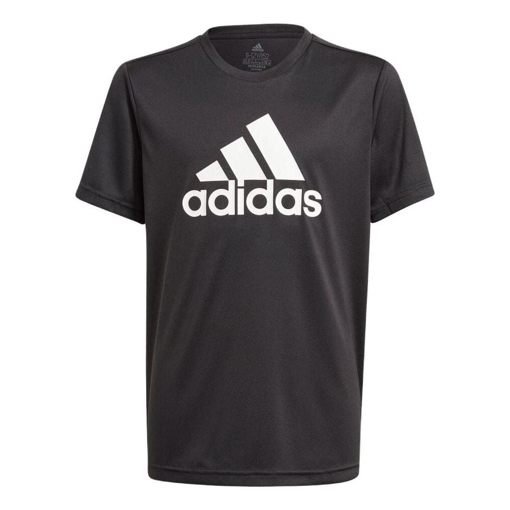 (GS) adidas Aeroready Designed To Move Big Logo T-Shirt Asia Sizing 'Black White' GN1478