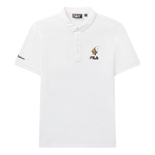 FILA Subject Embroidered Printing Short Sleeve Polo Shirt White F61M028116F-WT