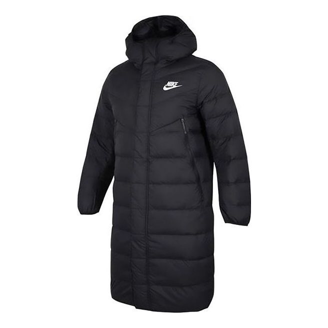 Nike Hooded Puffer Long Coat 'Black' DV0756-010