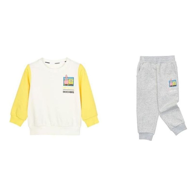 (GS) Skechers x SpongeBob SquarePants Casual Set 'White Yellow Grey' L122B041