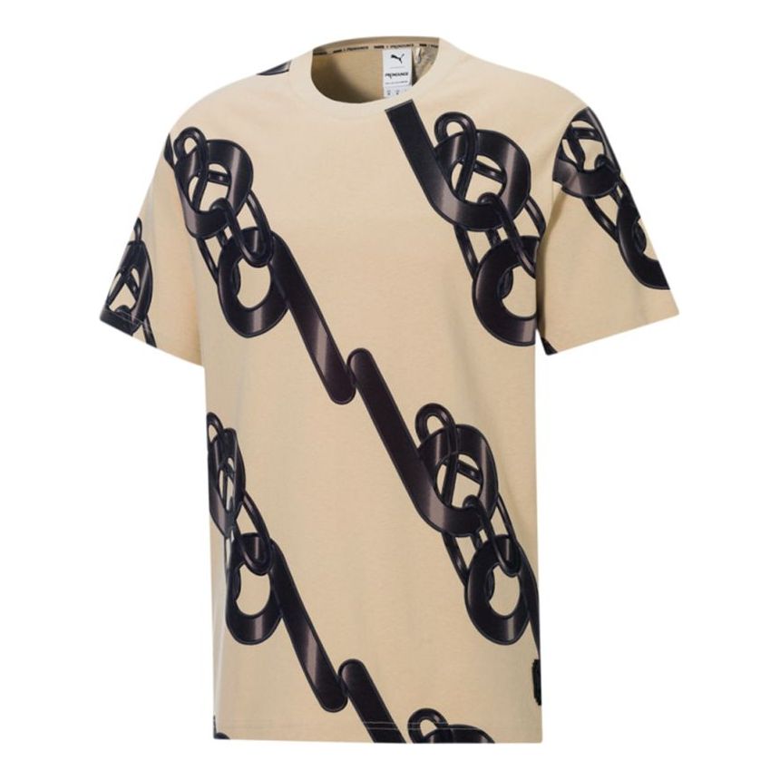 Men's PUMA x PRONOUNCE Unisex Graphic Tee Crossover Chain Printing Athleisure Casual Sports Short Sleeve Khaki 532151-20