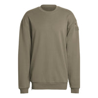 Men's adidas Solid Color Round Neck Loose Pullover Hoodless Gray Brown HG6636