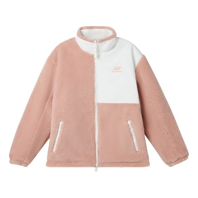 New Balance x JHI Crossover Stay Warm Splicing Lamb's Wool Reversible Stand Collar Pink Jacket NQA89013-PK