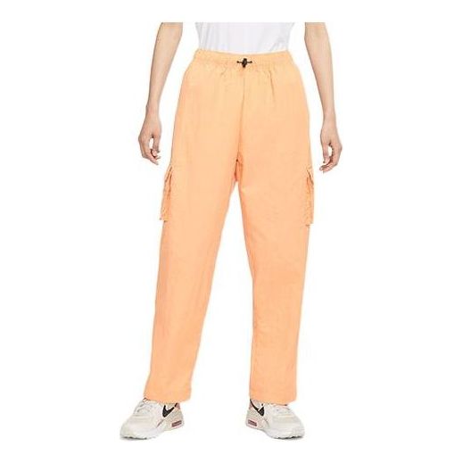 (WMNS) Nike Sportswear Essential High Waist Woven Big Pocket Cargo Long Pants/Trousers Yellow DO7210-851