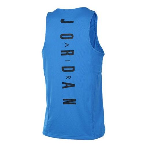 Men's Air Jordan Ultimate Flight Logo Printing Quick Dry Breathable Sports Blue Vest 842315-435