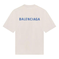 Balenciaga go Luxury Crew Neck Unisex Cotton Short Sleeves White 612966TIVG59055