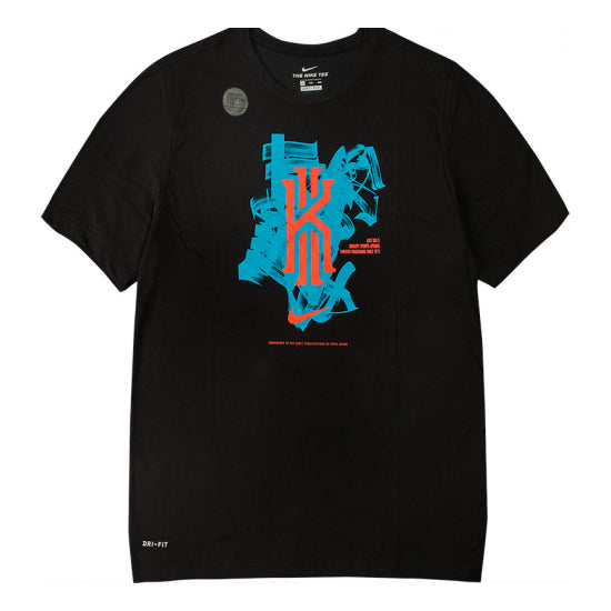 Nike DRI-FIT Kyrie Kyrie Irving Basketball Short Sleeve 'Black Blue' BQ3604-011
