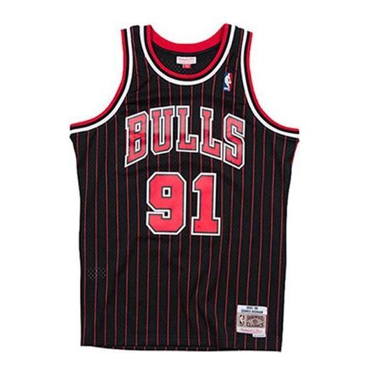 Mitchell & Ness NBA Chicago Bulls 95-96 Dennis Rodman Swingman Jersey 'Black Red' SMJYGS18150-CBUBLCK95DRD