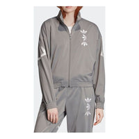 (WMNS) adidas originals logo Pattern Sports Jacket Gray FS7219