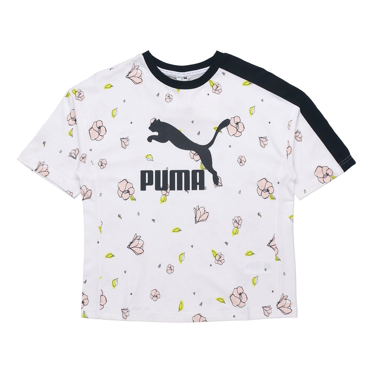 (WMNS) PUMA Casual Full Print Round Neck Short Sleeve White 532043-02