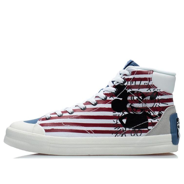 Li-Ning x Keith Haring x Disney Mickey Mouse Skate Shoes 'White Red Blue' AECR061-1