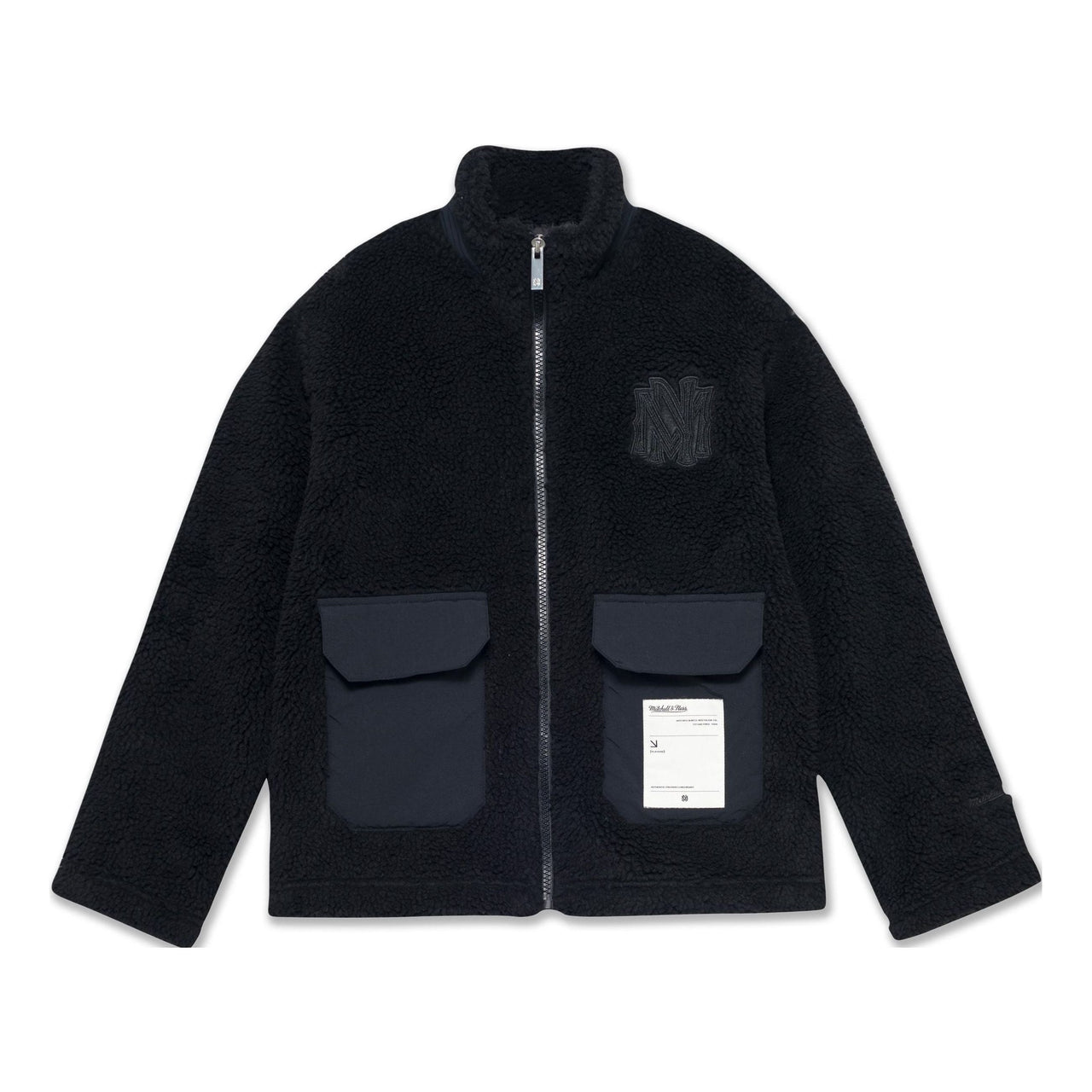 Mitchell & Ness Branded Sherpa Fleece Jacket 'Black' MNGMAWTOWJ022-BLK