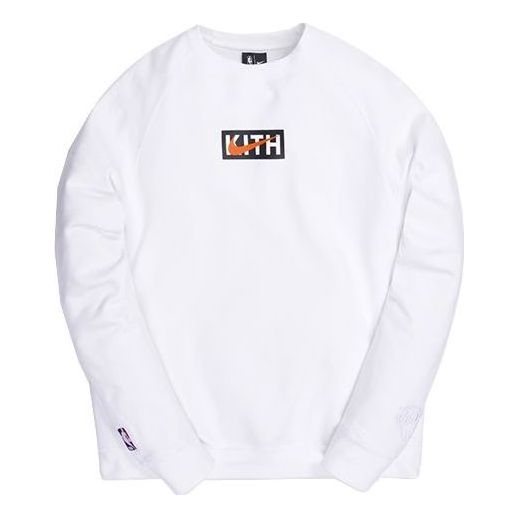 KITH x Nike for New York Knicks Fleece Crewneck 'White' CZ1791-100