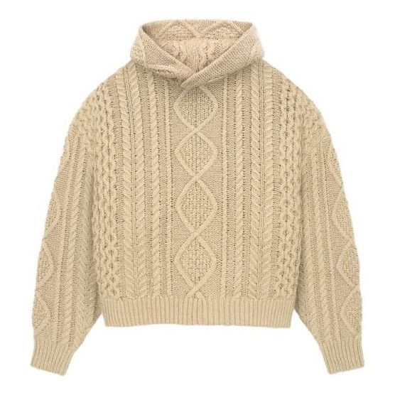 Fear of God Essentials FW23 Cable Knit Hoodie 'Gold Heather' 192BT234393F