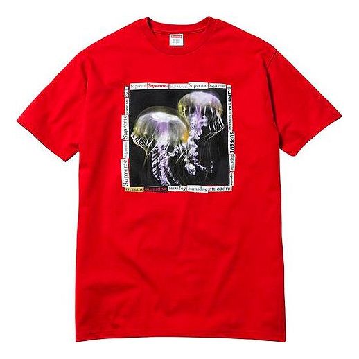 Supreme SS18 Jellyfish Tee Red Printing Short Sleeve Unisex SUP-SS18-0069
