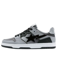 (WMNS) A BATHING APE Sk8 Leather Low 'Black White' 1I70-291-020-BLCKWHITE