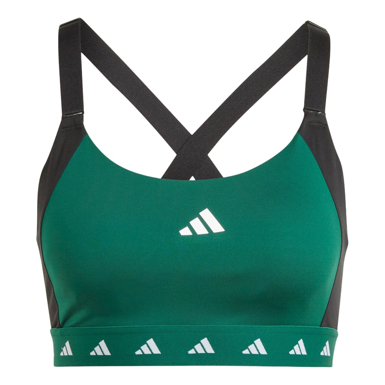 (WMNS) adidas Powerimpact Training Medium-support Techfit Colorblock Bra 'Collegiate Green White Black' IK6156
