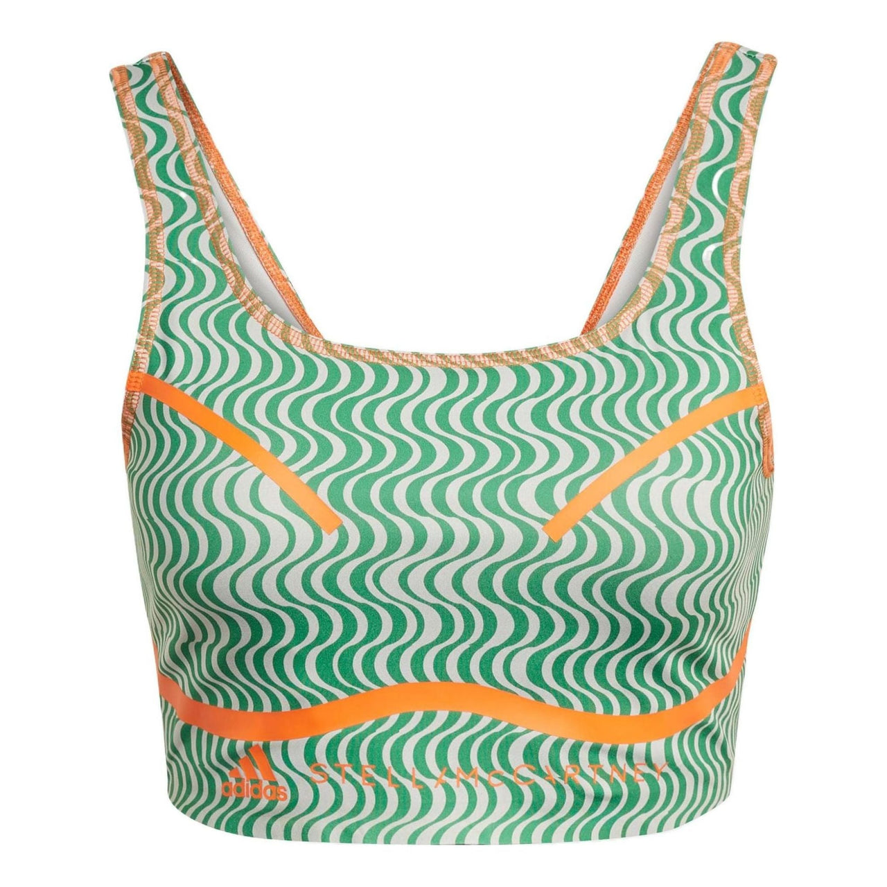 (WMNS) adidas by Stella McCartney TruePurpose Printed Crop Top 'Green Orange' HI6036