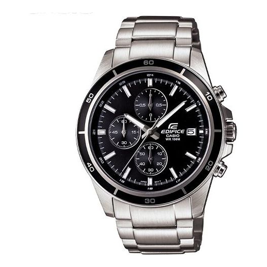 CASIO EDIFICE Serieses Men's Black/Silver Black DialSilver Strap Mens BlackSilver Analog EFR-526D-1AVUDF