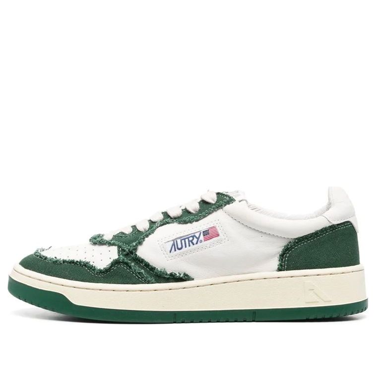 AUTRY Medalist Canvas-Panelled 'White Green' AULM-CB08