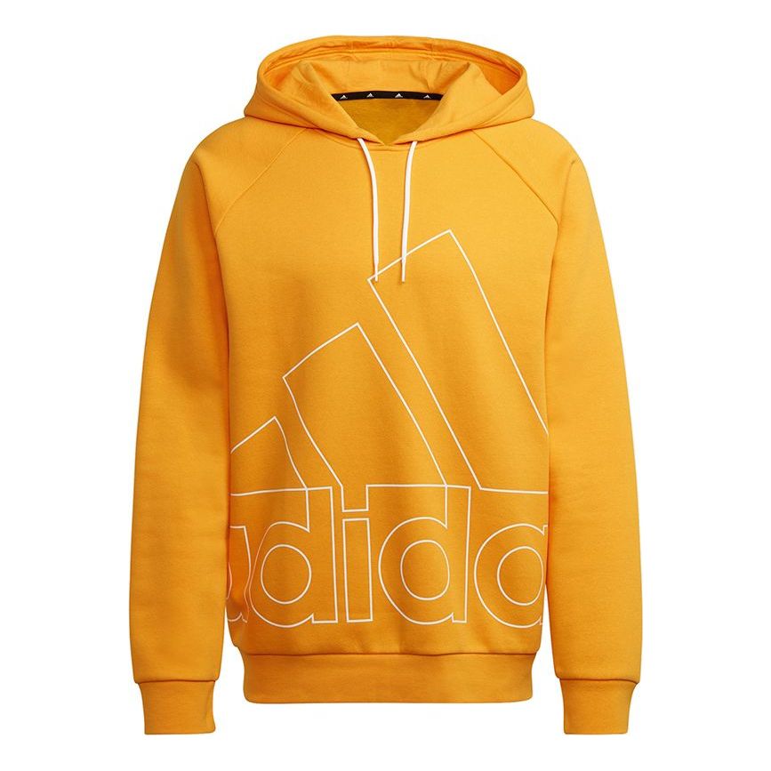 Men's adidas Big Lo Hd Fl Hollow Out Large Logo Printing Pullover Sports Gold Color HB5090