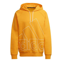 Men's adidas Big Lo Hd Fl Hollow Out Large Logo Printing Pullover Sports Gold Color HB5090