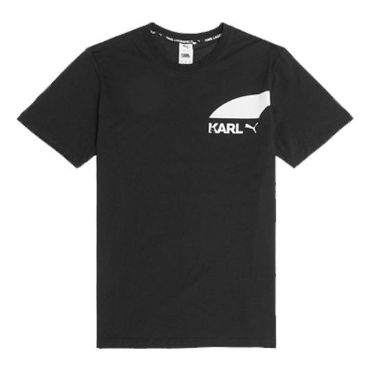 PUMA FENDI Crossover Round Neck Short Sleeve Black 595682-01