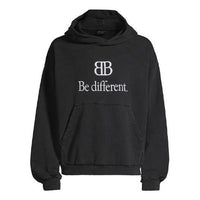 Balenciaga BB Be Different Popover Hoodie 'Black White' 720406TNVB41070