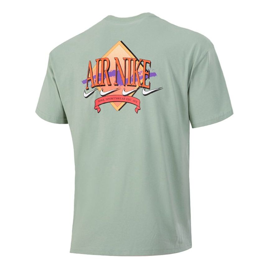 Nike Air Logo Printing Sports Round Neck Short Sleeve Green Light green DD1377-006