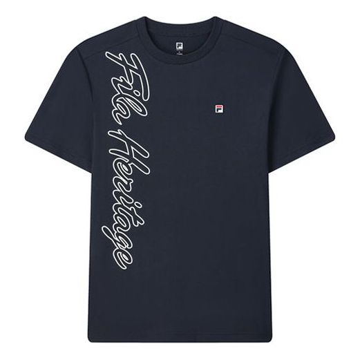 FILA Alphabet Printing Knit Short Sleeve Blue A51M123104F-NV