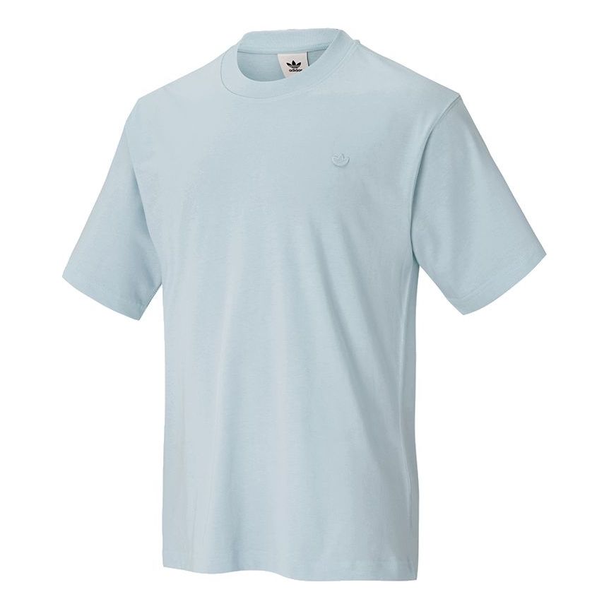 adidas originals C Tee Solid Color Sports Loose Round Neck Short Sleeve Blue HC8583