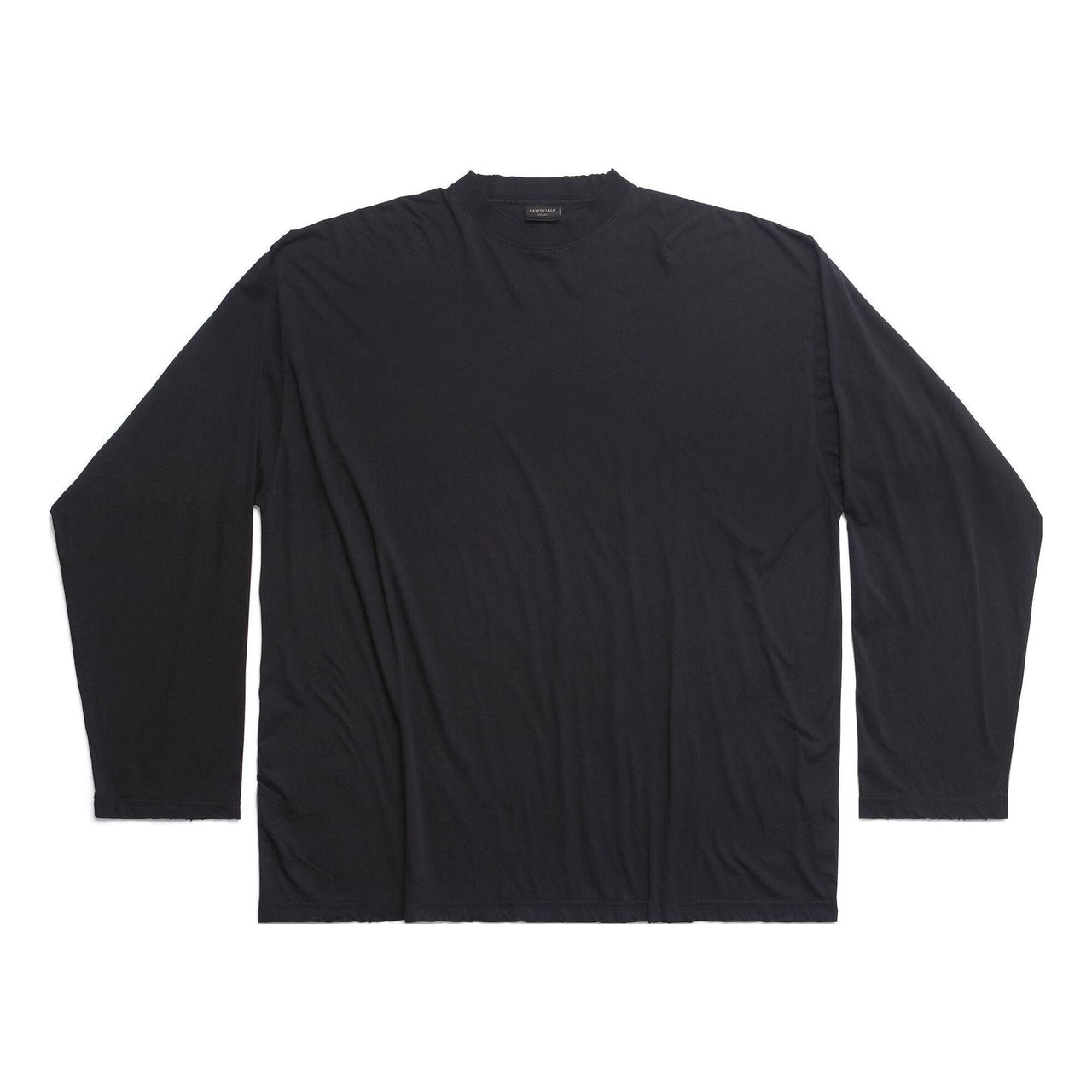 Balenciaga Long Sleeve T-shirt Oversized 'Black Faded' 739783TOVF49034