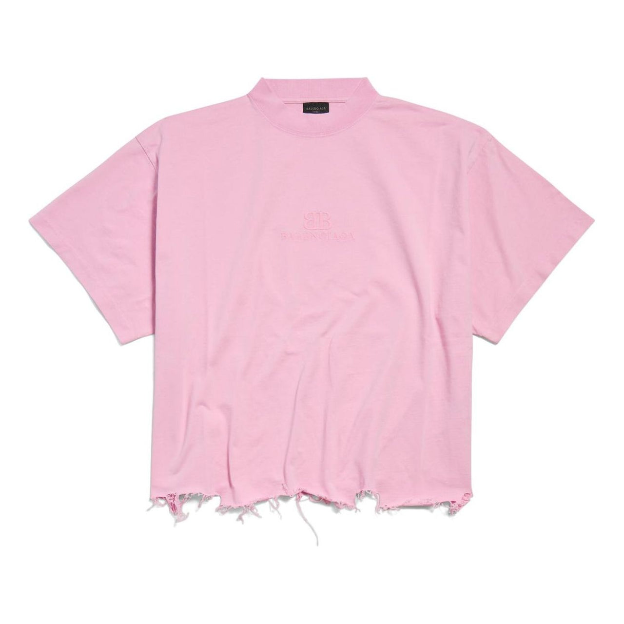 Balenciaga BB Classic Balenciaga Cropped T-shirt Oversized 'Pink' 783399TQVS85708