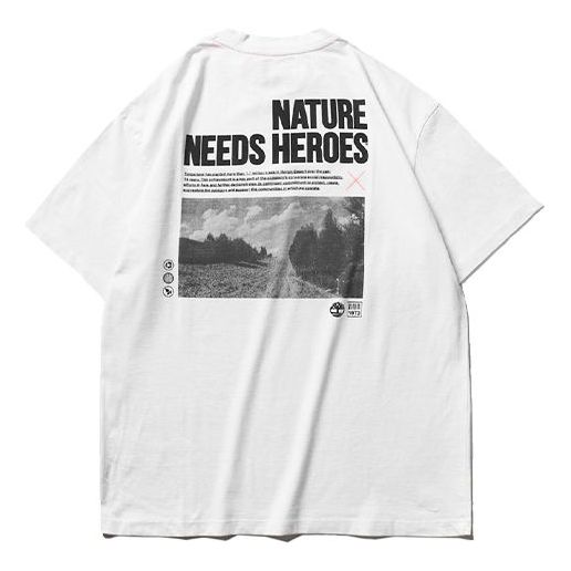 Timberland SS20 Earth Pattern Printing Short Sleeve Couple Style White A2112100