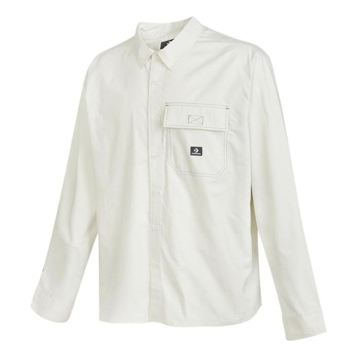 Converse Woven Long Sleeve Button Down Shirt 'White' 10023803-A02